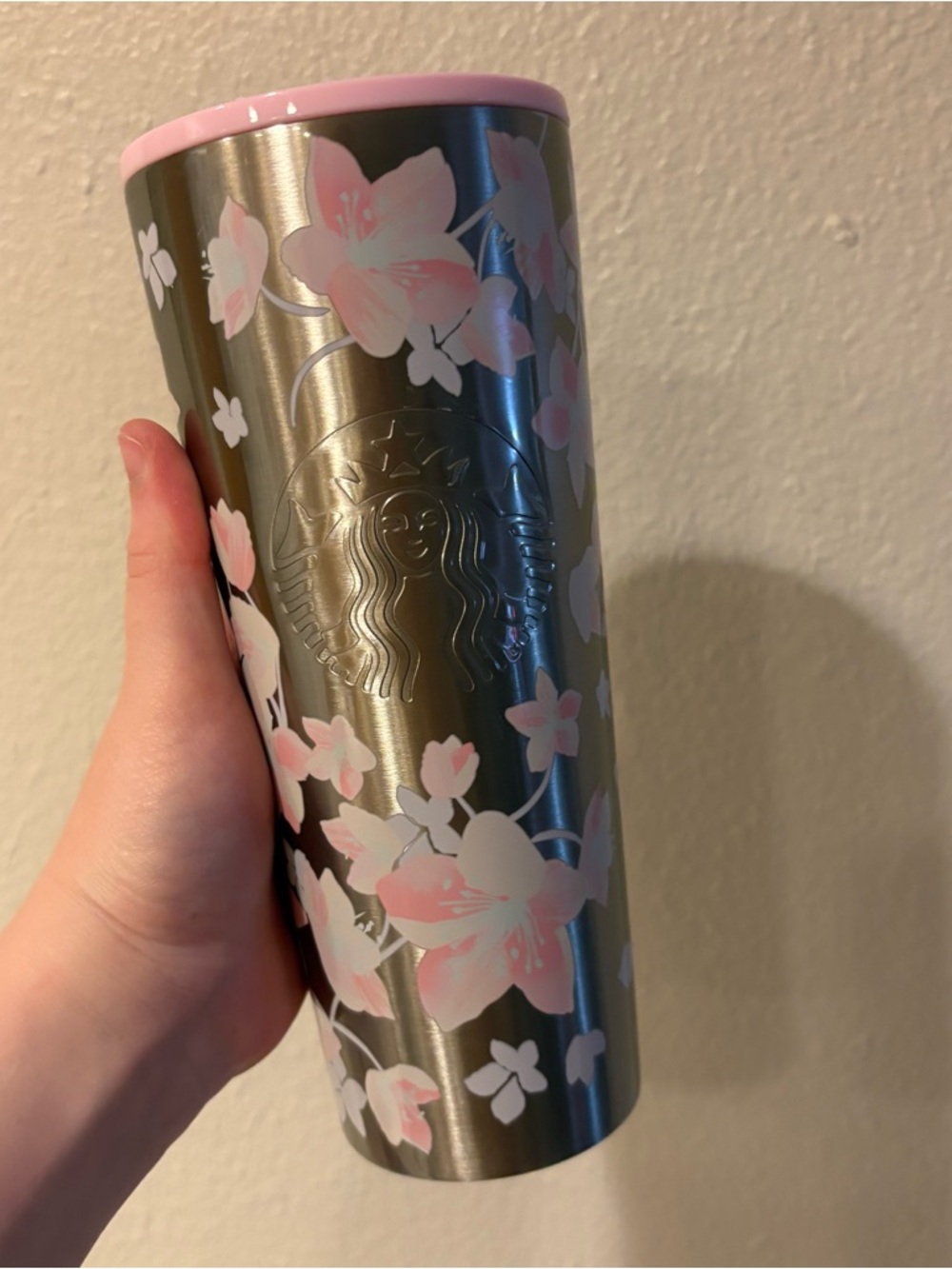 Starbucks Cherry Blossom 2024 Stainless Steel Tumbler 24oz Pink Floral Limited
